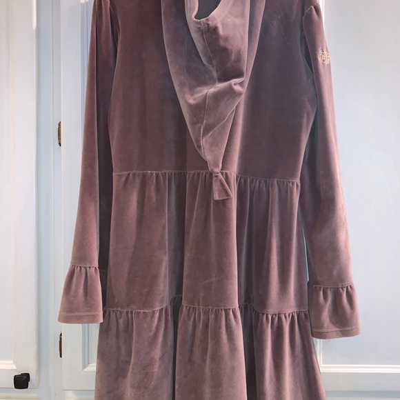 Rose Crushed Velvet hoodie dress style button up - Picture 2 of 14